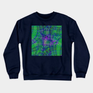 Green and Purple Lines Fractal Design Crewneck Sweatshirt